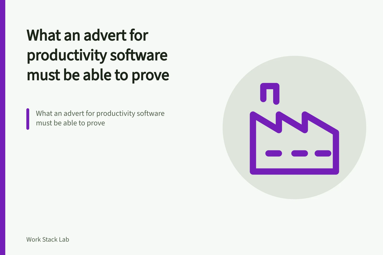 What an advert for productivity software must be able to prove