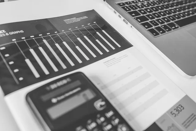 calculator, numbers, accounting, charts, graphs, finance, macbook, laptop, computer, technology, gray computer, gray technology, gray laptop, gray finance, gray numbers, gray accounting, accounting, accounting, accounting, accounting, accounting, finance. A UK software budget template with VAT, Corporation Tax and timing